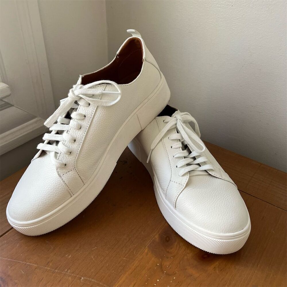 Sole Society Women's White Leather Lace-Up Low-Top Sneakers Size 9M - Picture 7 of 10